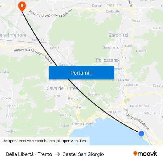 Della Libertà - Trento to Castel San Giorgio map