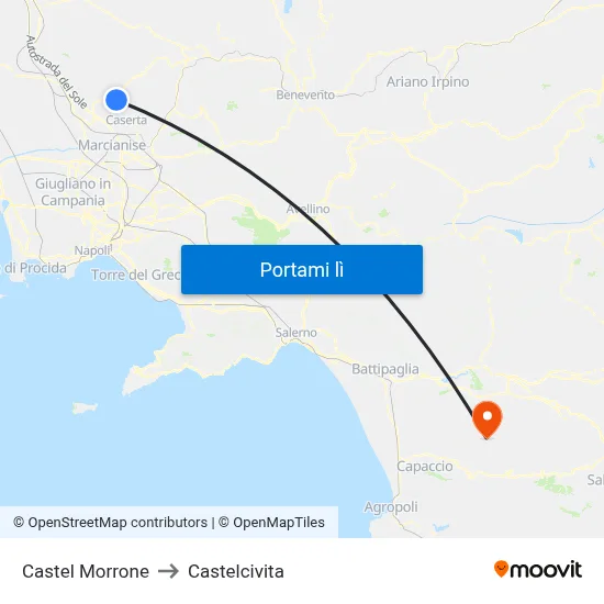Castel Morrone to Castelcivita map