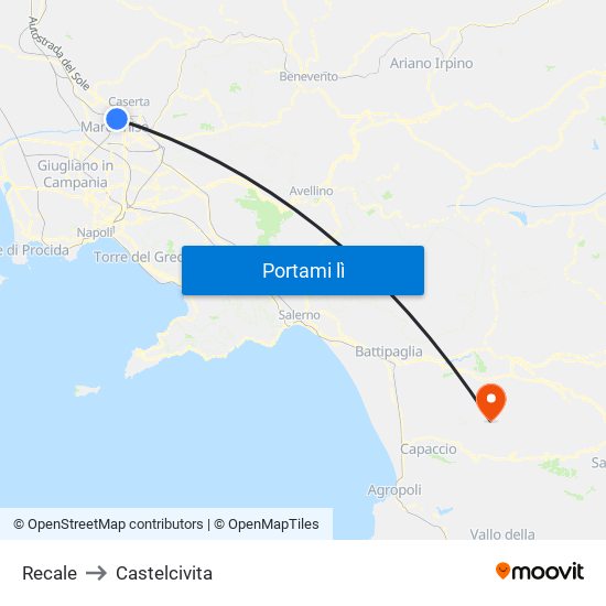 Recale to Castelcivita map