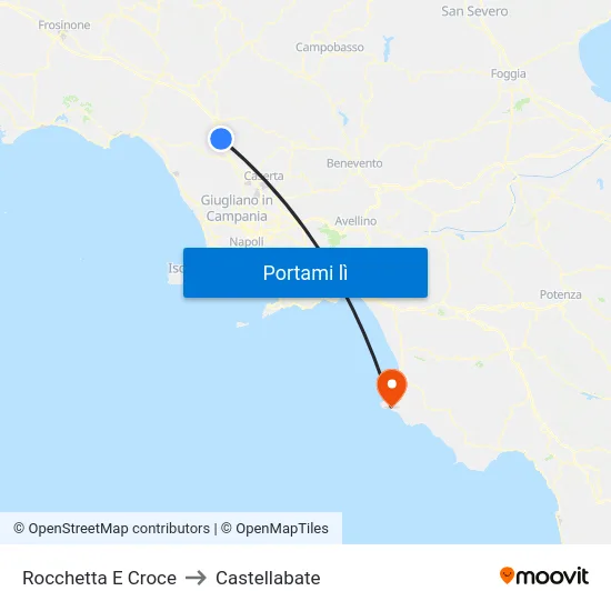 Rocchetta E Croce to Castellabate map
