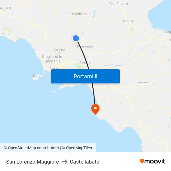 San Lorenzo Maggiore to Castellabate map