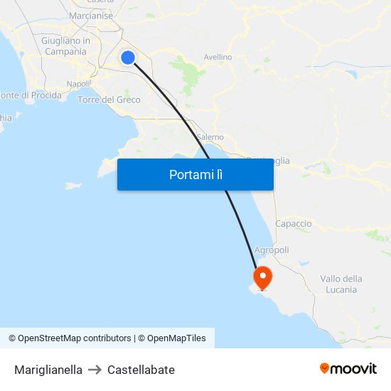 Mariglianella to Castellabate map