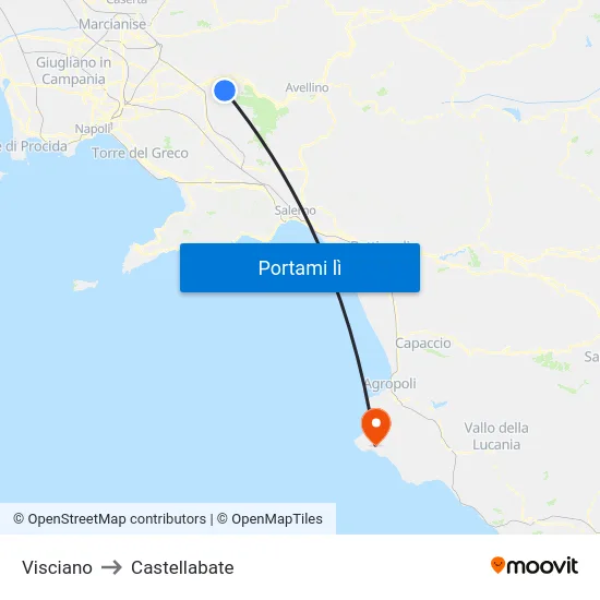 Visciano to Castellabate map