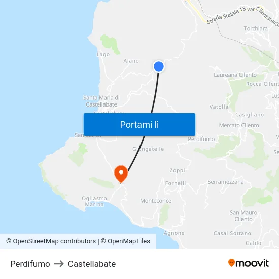 Perdifumo to Castellabate map