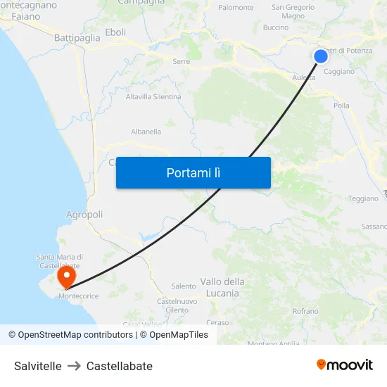 Salvitelle to Castellabate map