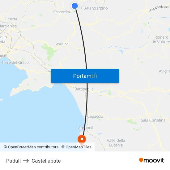 Paduli to Castellabate map
