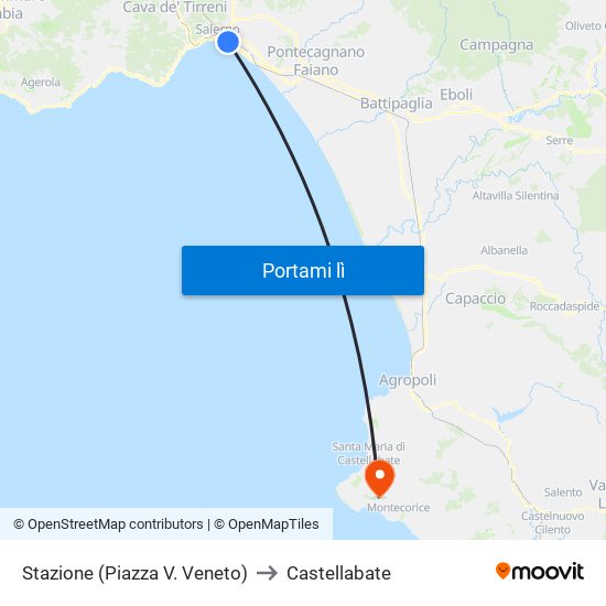 Stazione (Piazza V. Veneto) to Castellabate map