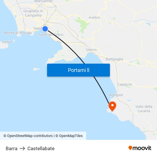 Barra to Castellabate map