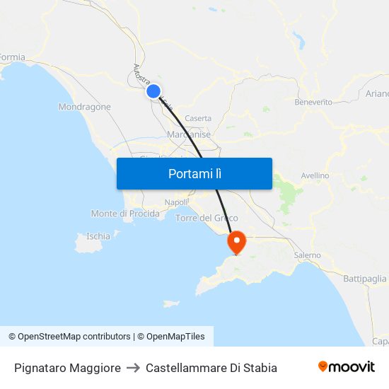 Pignataro Maggiore to Castellammare Di Stabia map