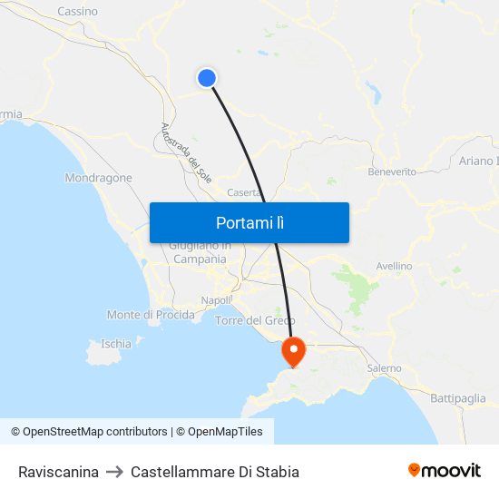 Raviscanina to Castellammare Di Stabia map