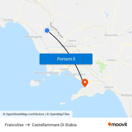 Francolise to Castellammare Di Stabia map