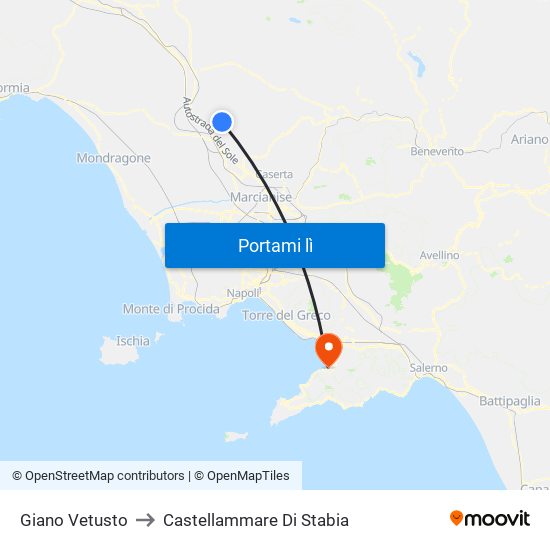 Giano Vetusto to Castellammare Di Stabia map