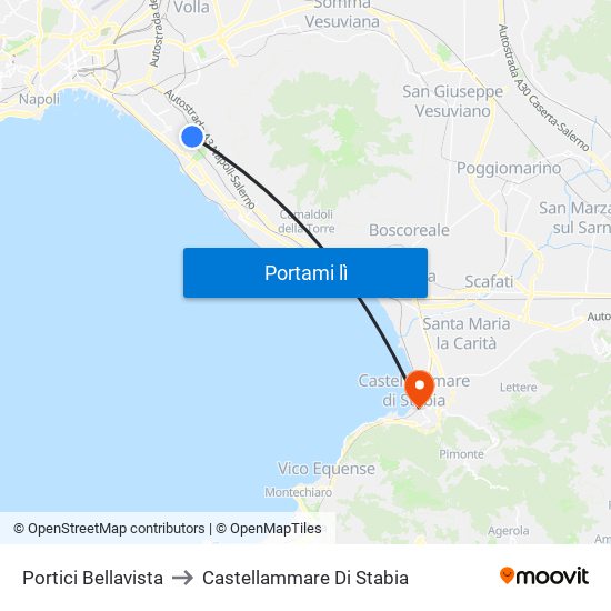 Portici Bellavista to Castellammare Di Stabia map