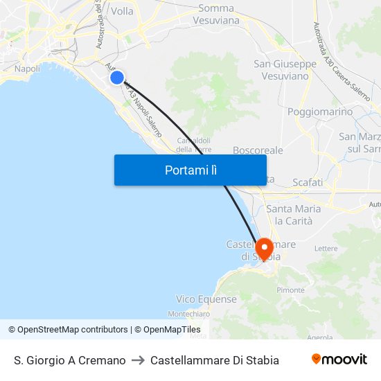 S. Giorgio A Cremano to Castellammare Di Stabia map