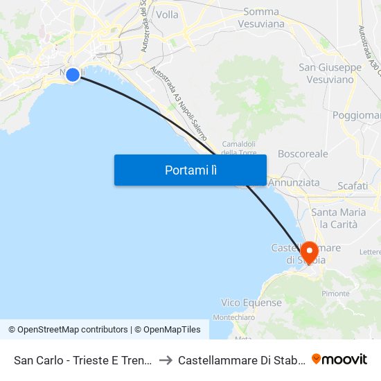 San Carlo - Trieste E Trento to Castellammare Di Stabia map