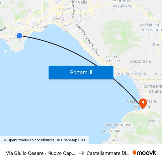 Via Giulio Cesare - Nuovo Capolinea Ctp to Castellammare Di Stabia map