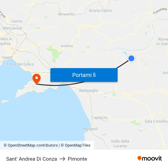 Sant' Andrea Di Conza to Pimonte map