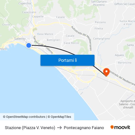 Stazione (Piazza V. Veneto) to Pontecagnano Faiano map