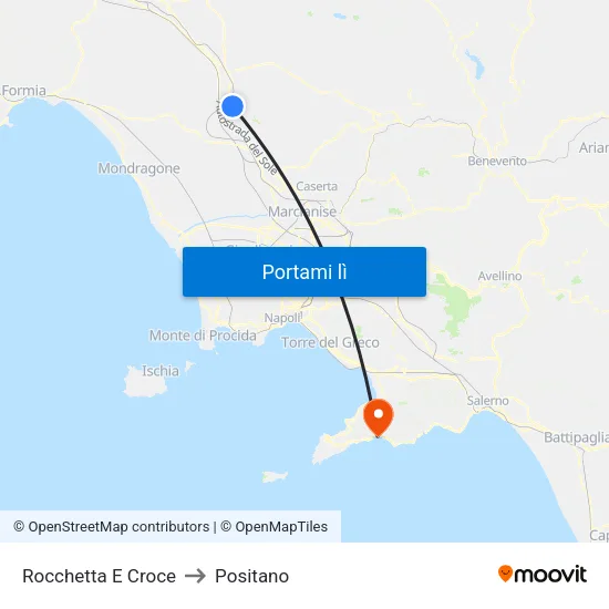Rocchetta E Croce to Positano map