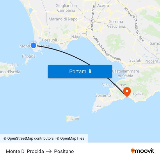 Monte Di Procida to Positano map