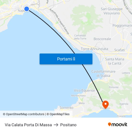 Via Calata Porta Di Massa to Positano map