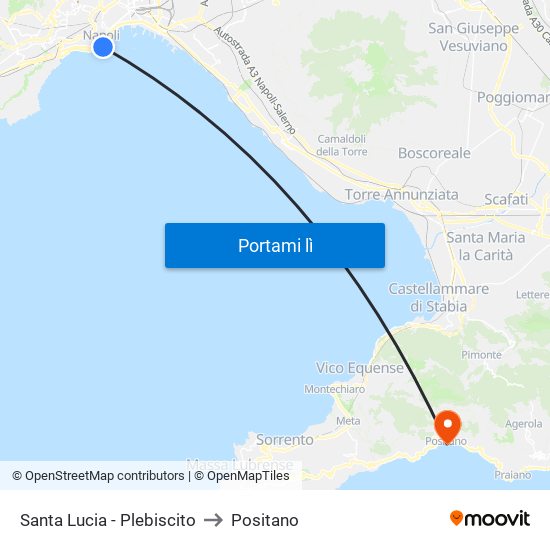 Santa Lucia - Plebiscito to Positano map