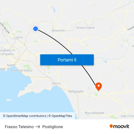 Frasso Telesino to Postiglione map