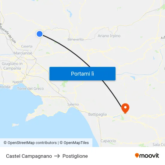 Castel Campagnano to Postiglione map