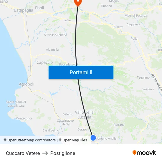 Cuccaro Vetere to Postiglione map