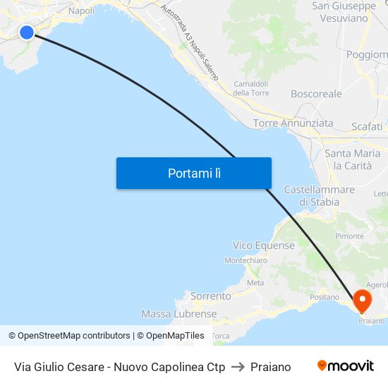 Via Giulio Cesare - Nuovo Capolinea Ctp to Praiano map