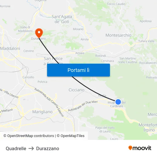 Quadrelle to Durazzano map