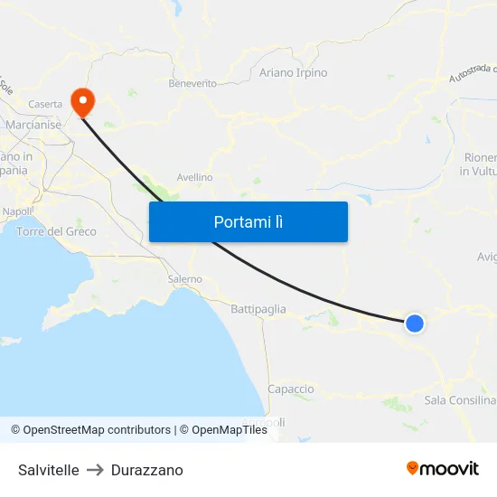 Salvitelle to Durazzano map