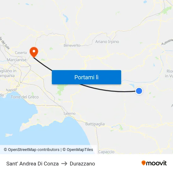 Sant' Andrea Di Conza to Durazzano map