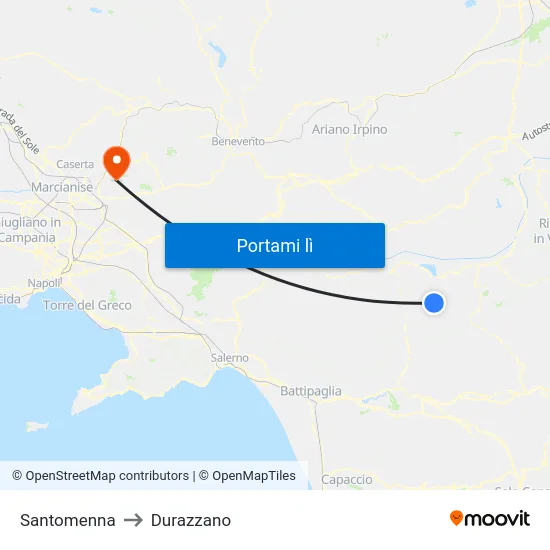 Santomenna to Durazzano map