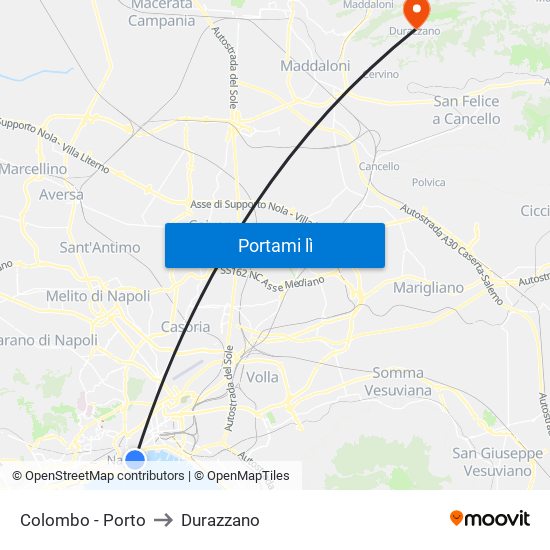 Colombo - Porto to Durazzano map