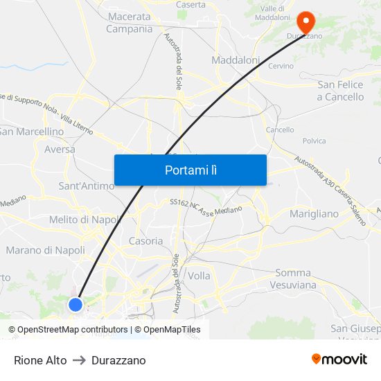 Rione Alto to Durazzano map