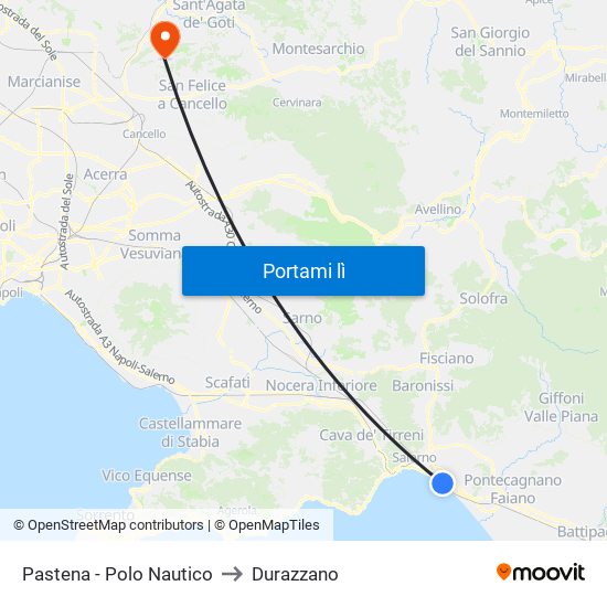 Pastena  - Polo Nautico to Durazzano map