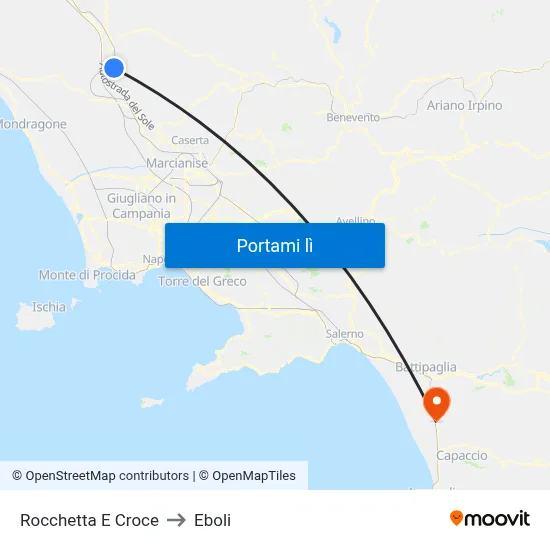 Rocchetta E Croce to Eboli map