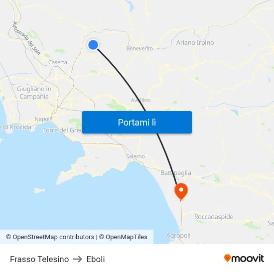 Frasso Telesino to Eboli map