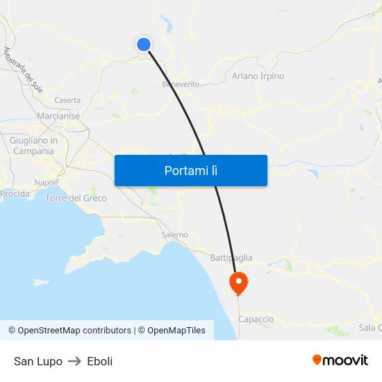 San Lupo to Eboli map