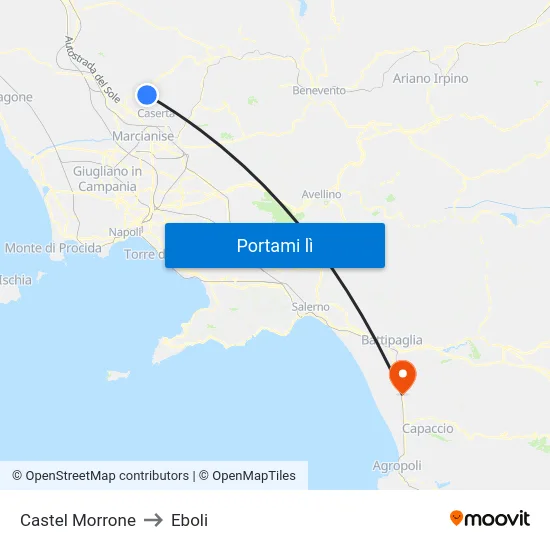 Castel Morrone to Eboli map