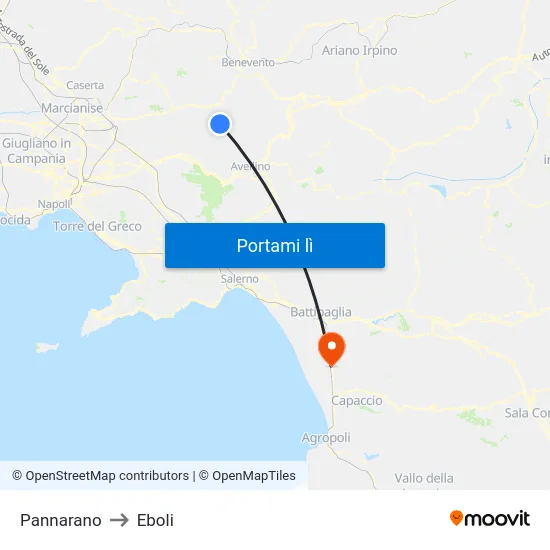 Pannarano to Eboli map