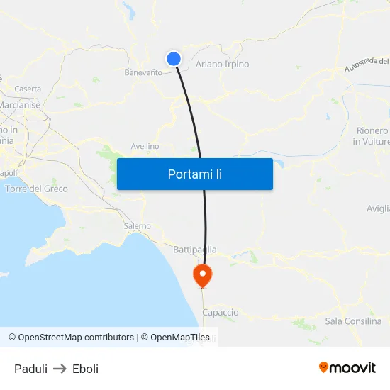 Paduli to Eboli map