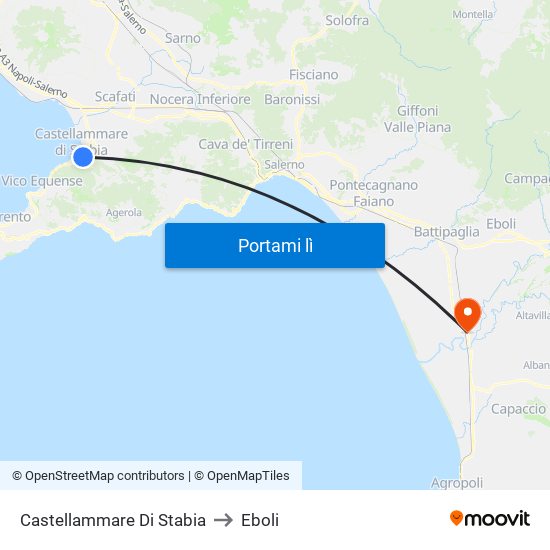 Castellammare Di Stabia to Eboli map