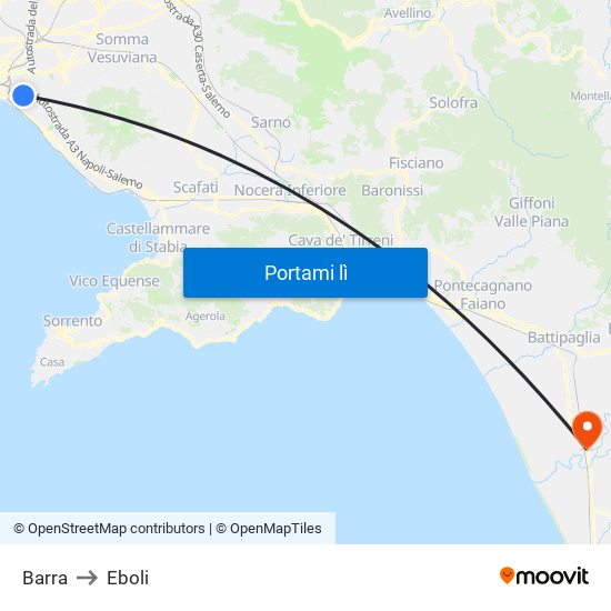 Barra to Eboli map