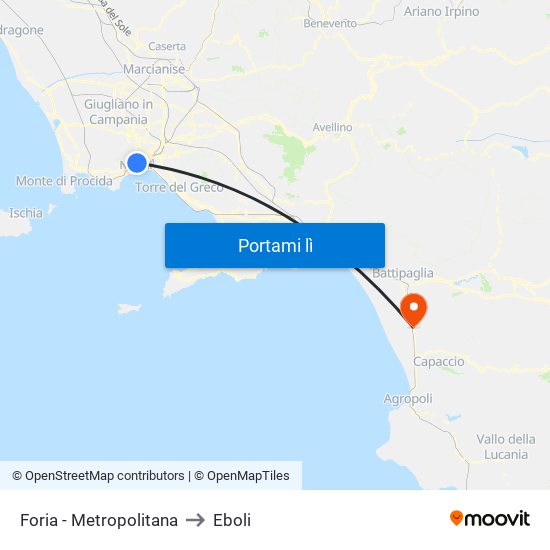 Foria - Metropolitana to Eboli map