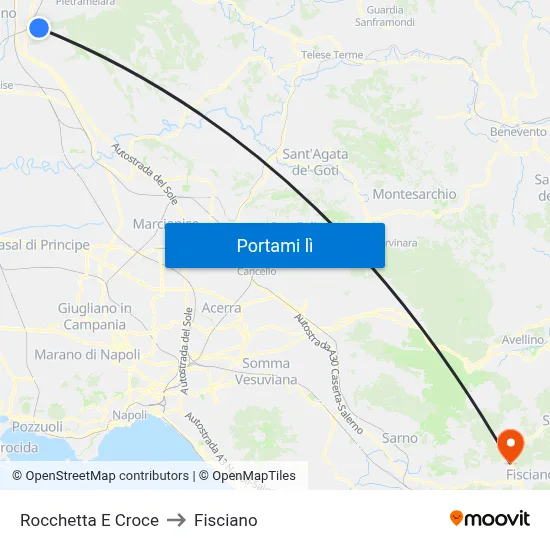 Rocchetta E Croce to Fisciano map