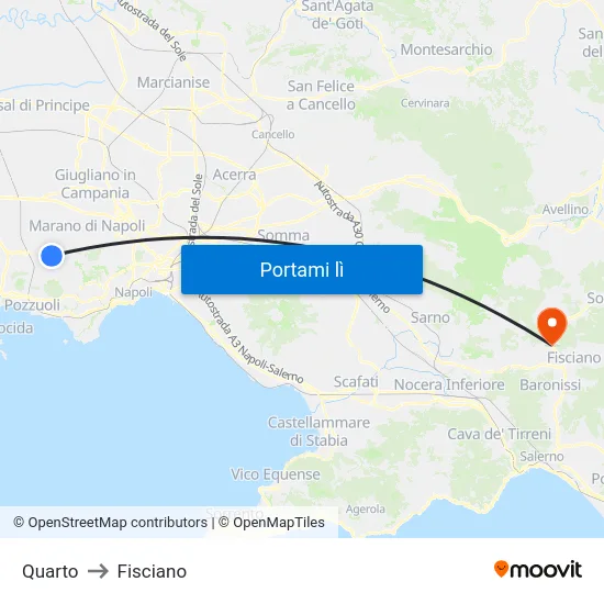 Quarto to Fisciano map