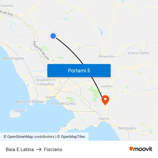 Baia E Latina to Fisciano map