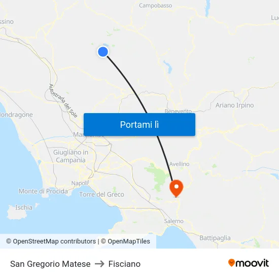 San Gregorio Matese to Fisciano map